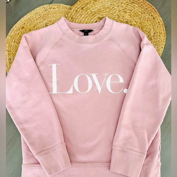 J. Crew Pink Love Crew Neck Sweatshirt Women’s Sz S - Picture 3 of 6